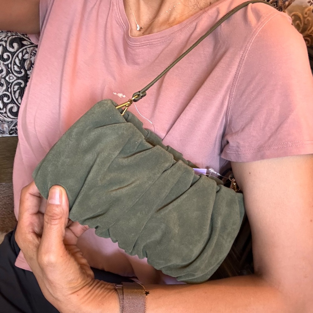 STAUD baguette Khaki Green Shoulder Bag - Picture 9 of 14